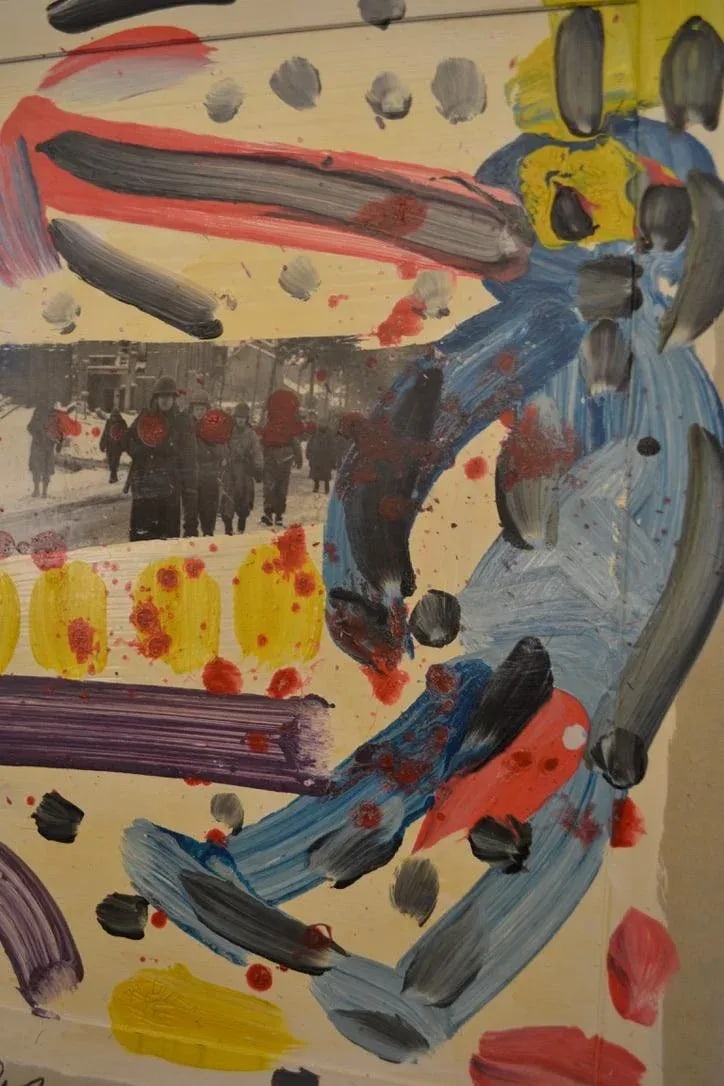 Original Peter Keil "War & Love" Mixed Media Oil Painting - 2