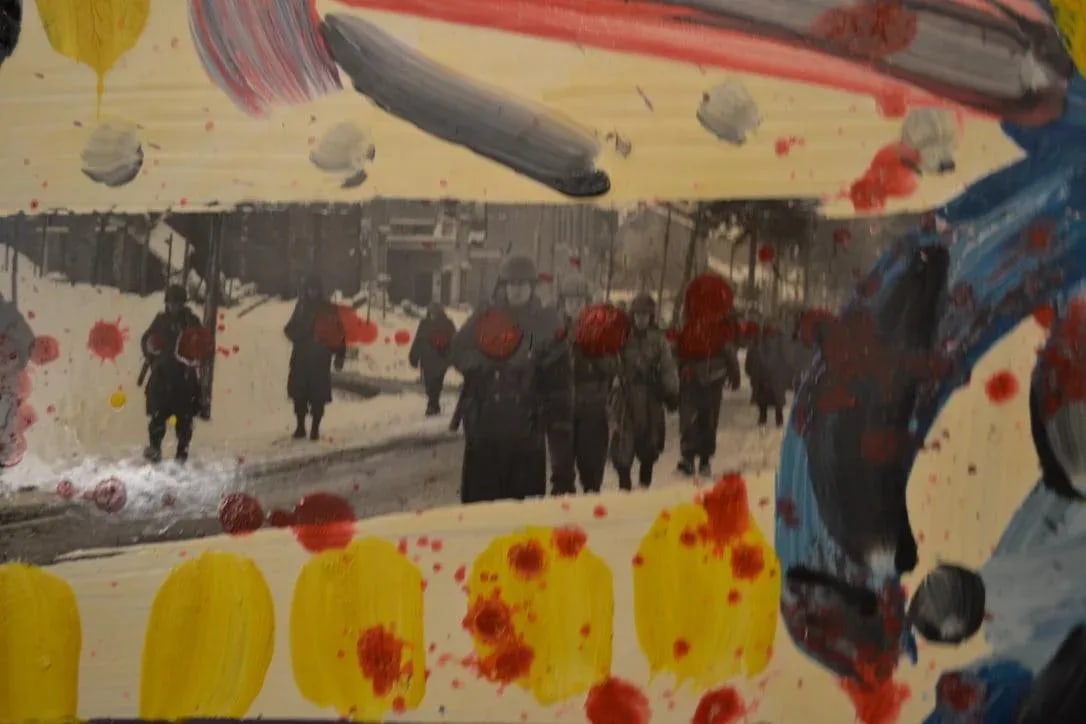 Original Peter Keil "War & Love" Mixed Media Oil Painting - 4