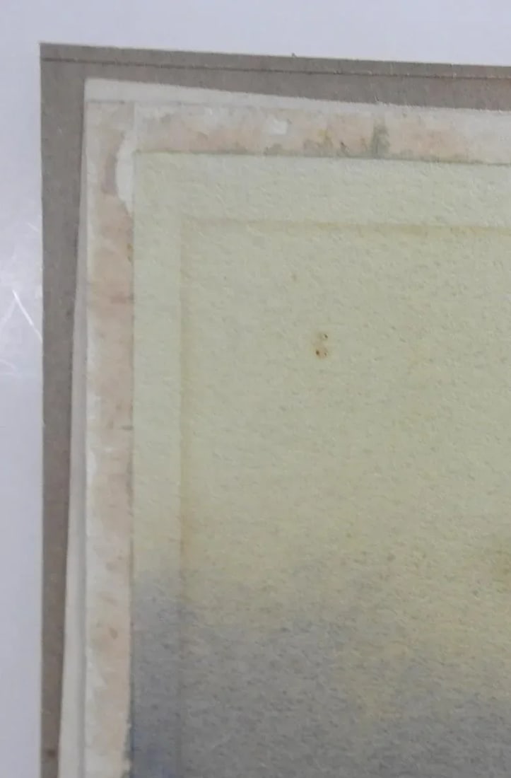 Circa 1930s Japanese Foggy Lake With Lantern Watercolor Painting - 4