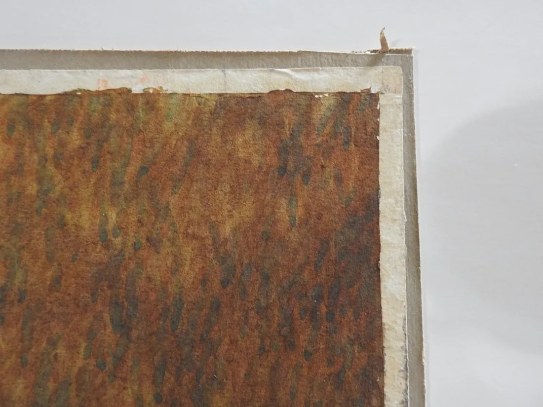 Circa 1930s Japanese Foggy Lake With Lantern Watercolor Painting - 5