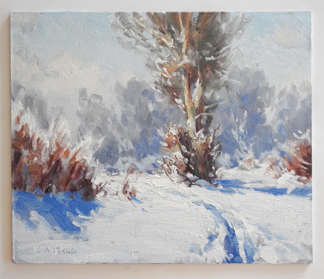 Contemporary Montana Winter Landscape Plain Air Painting - 7