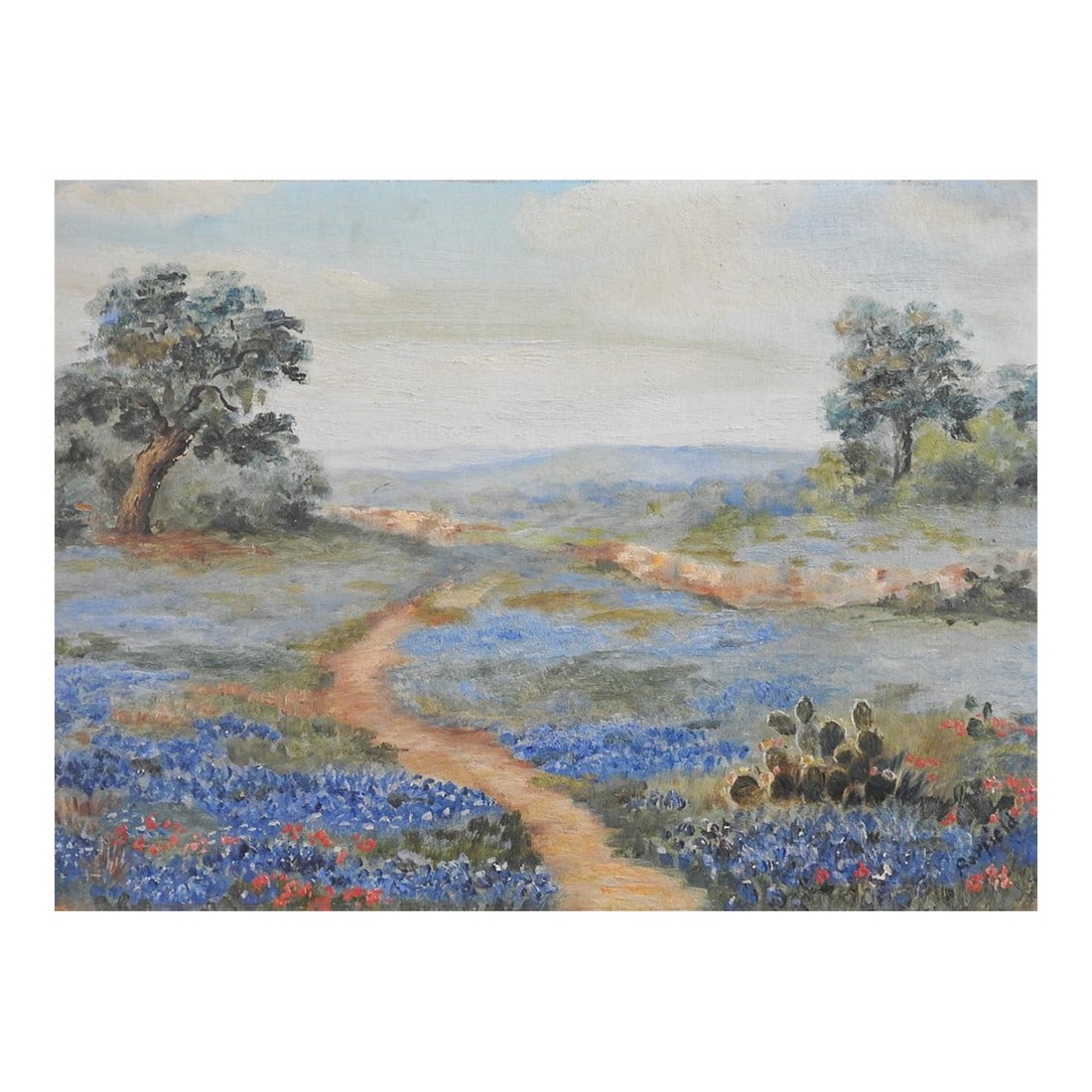 Early 20th Century Texas Bluebonnet Landscape Painting (1 of 7)