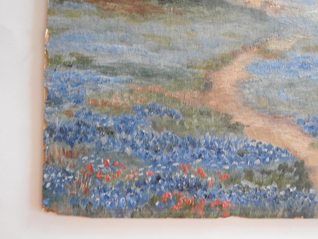 Early 20th Century Texas Bluebonnet Landscape Painting - 4