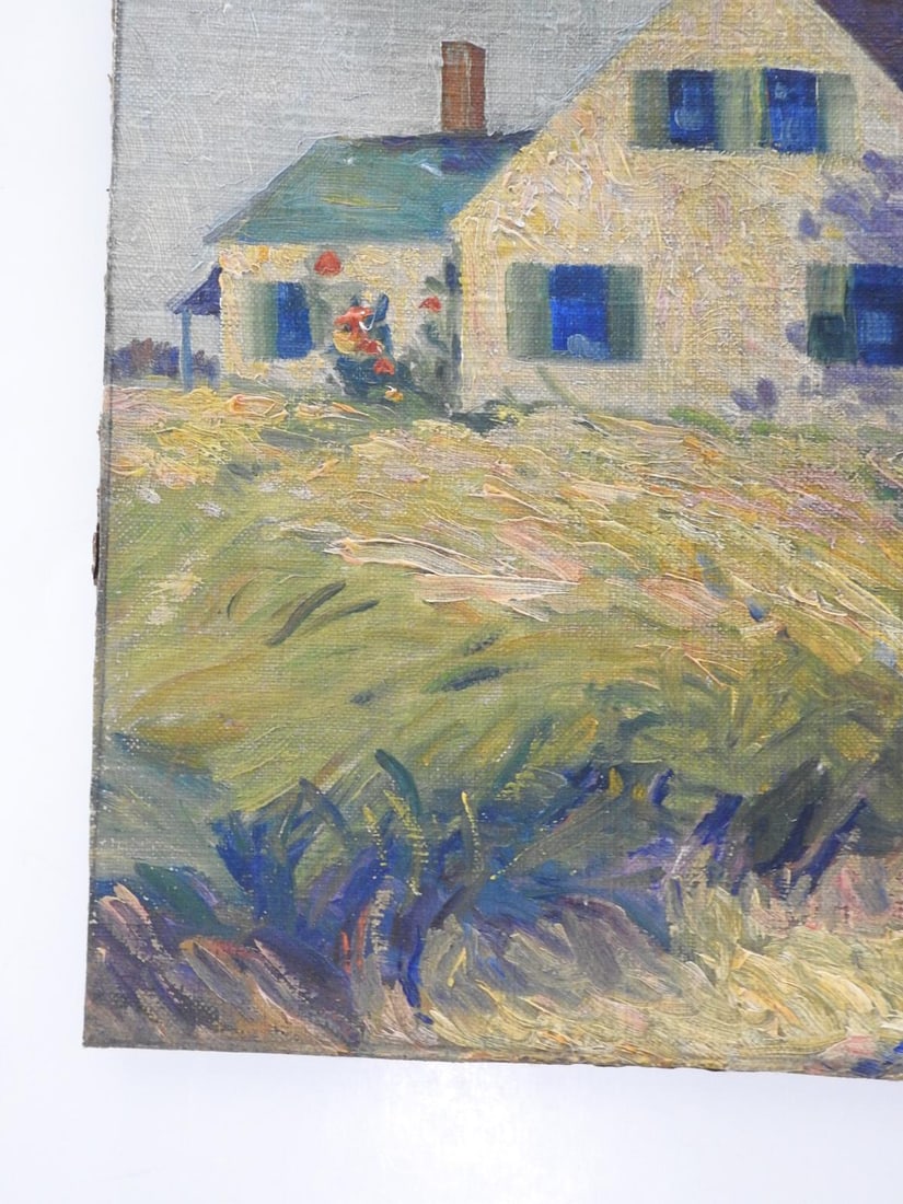 Early 20th Century Farmhouse Landscape Painting - 3