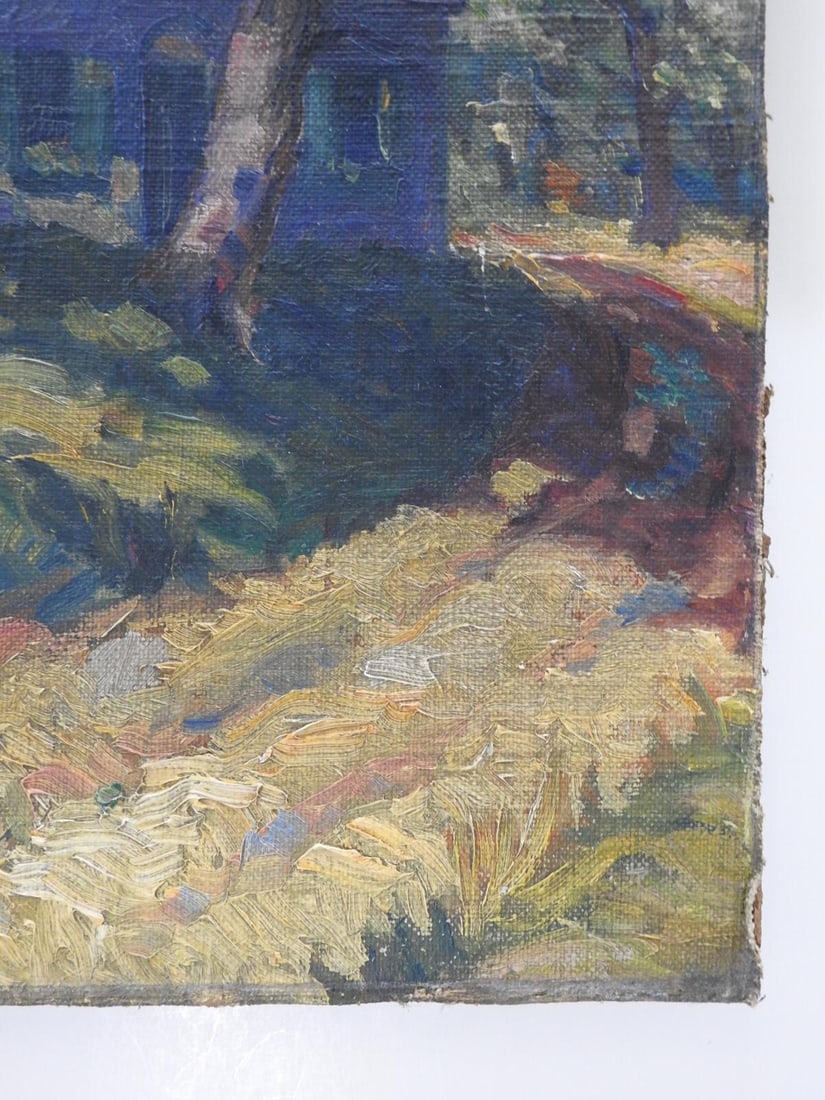Early 20th Century Farmhouse Landscape Painting - 4