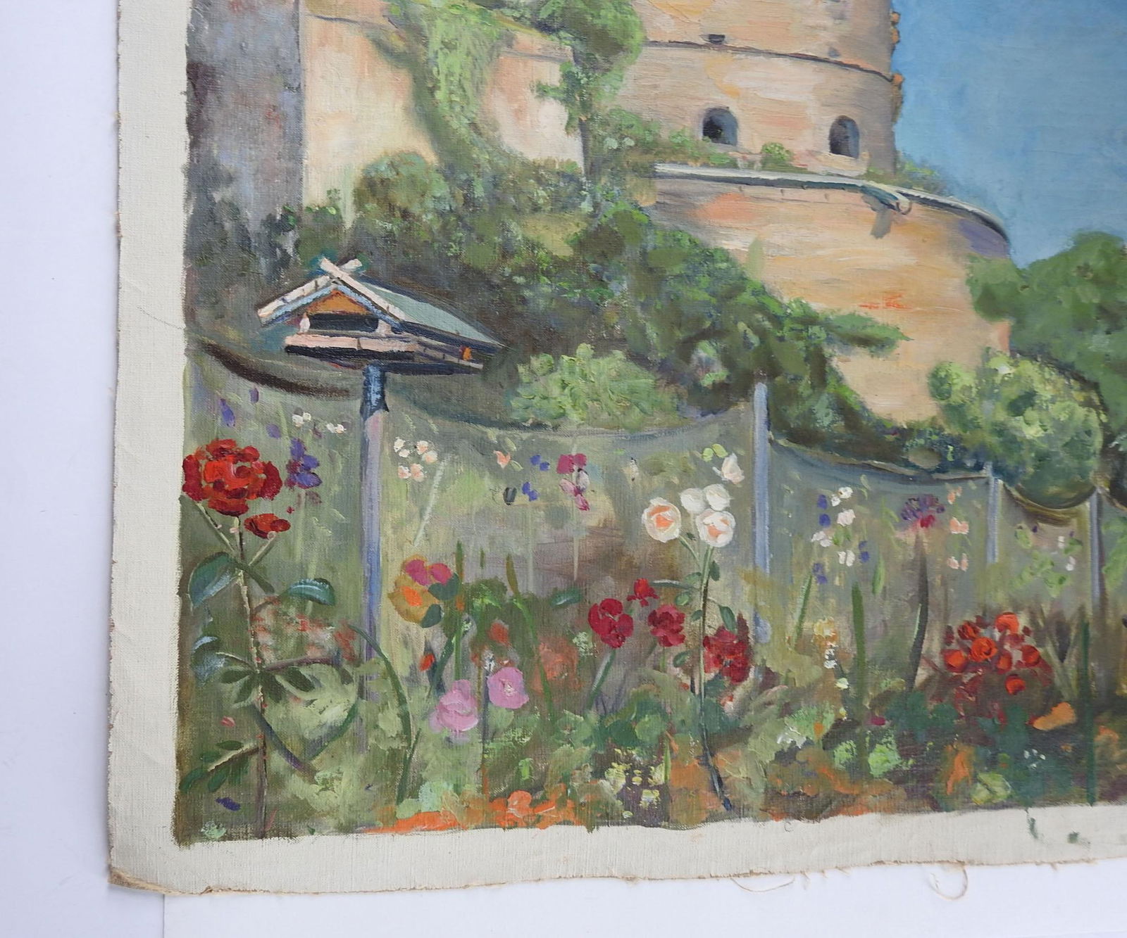 Mid 20th Century Painting Maschikuli Tower Wurzburg Germany - 2