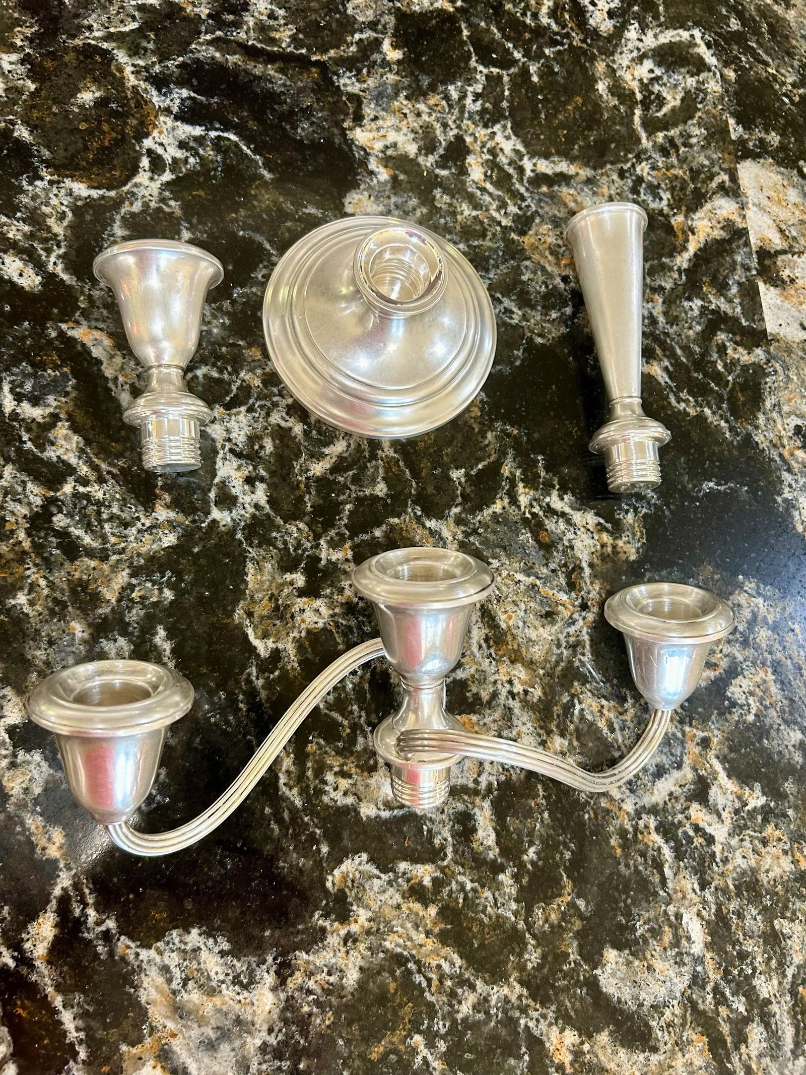 Pair of Tall, Antique, Sterling Silver, Gorham #808 Puritan Patterned, Convertible Candelabras, Weig - 2