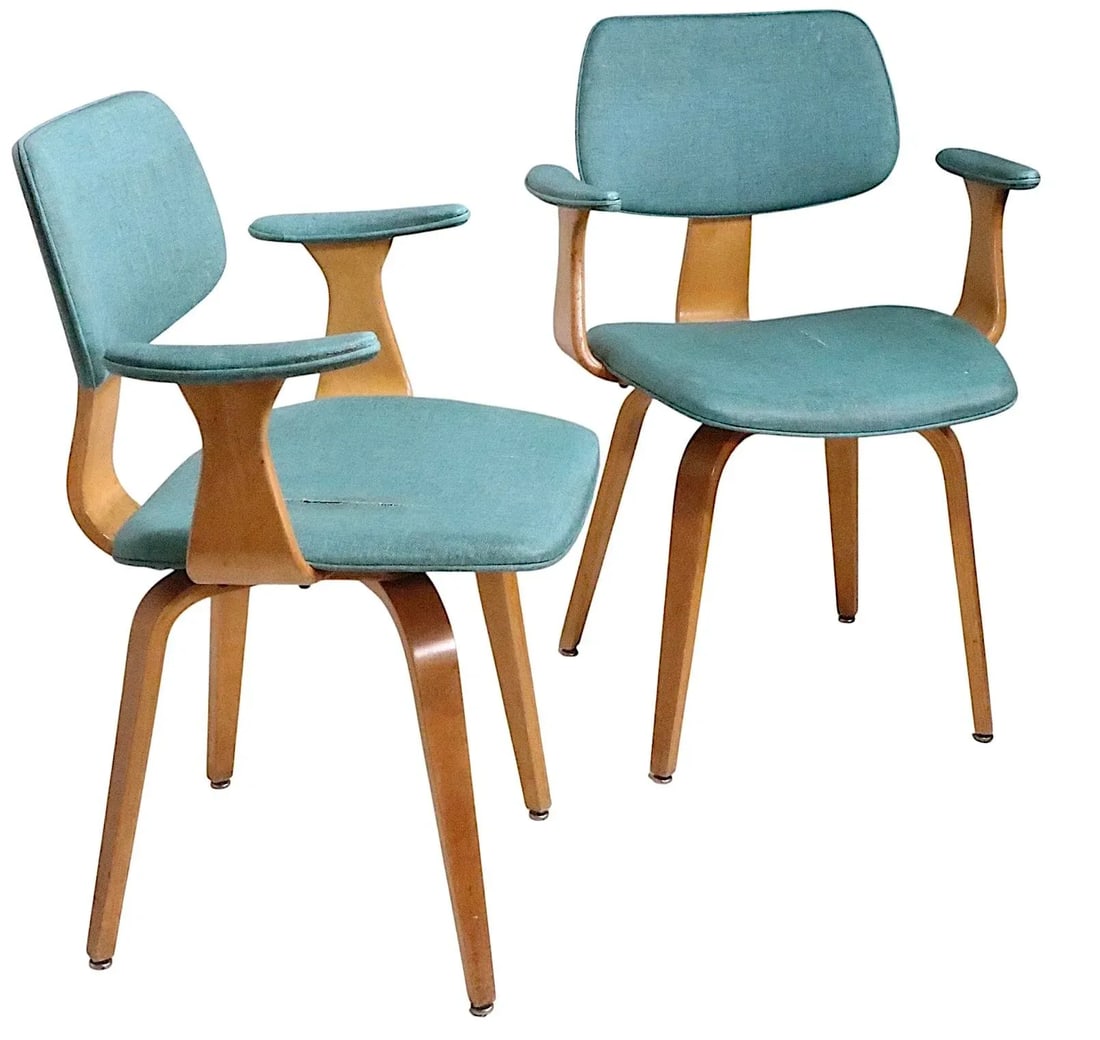 Pr. Mid Century Bentwood Chairs by Joe Atkinson for Thonet - 2