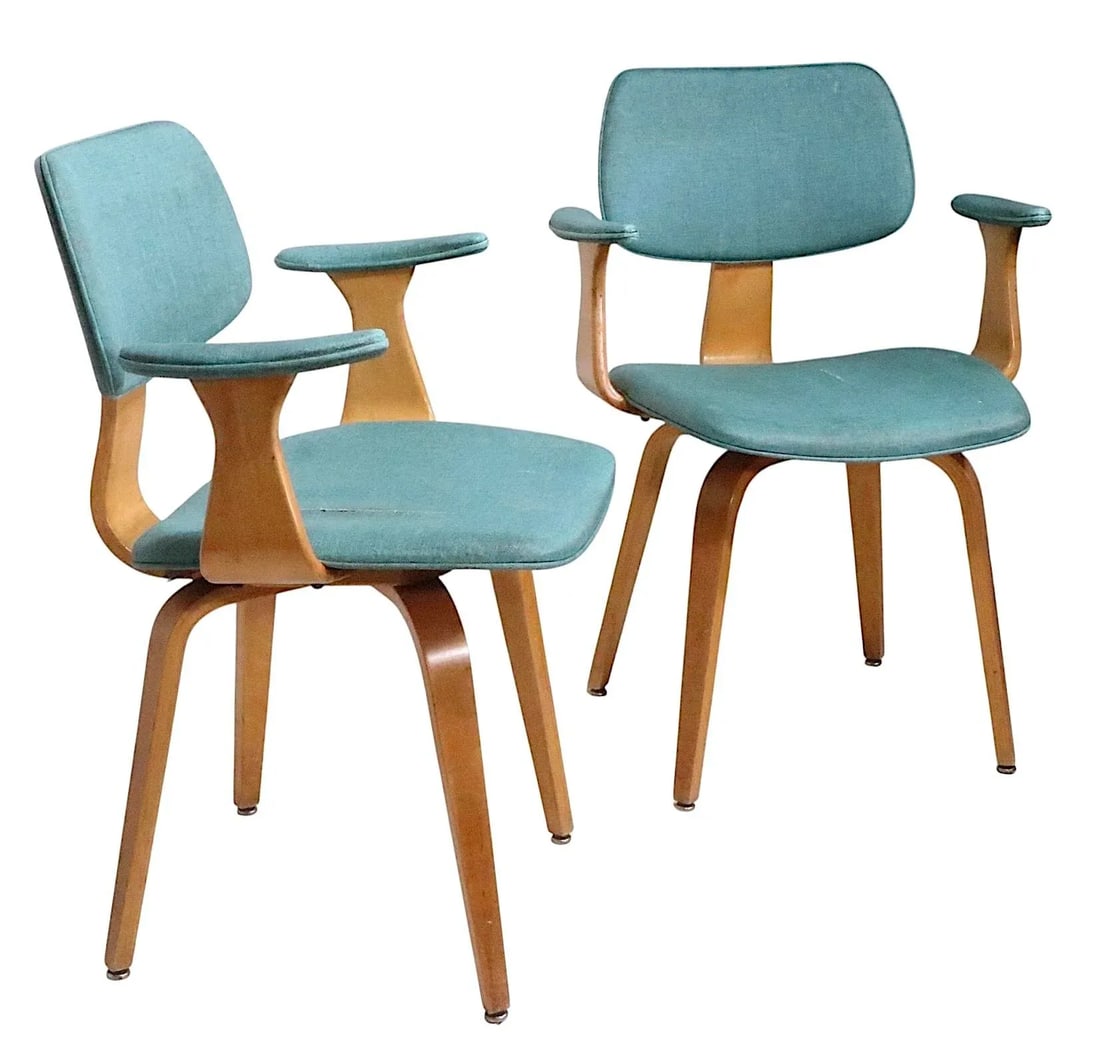 Pr. Mid Century Bentwood Chairs by Joe Atkinson for Thonet - 3