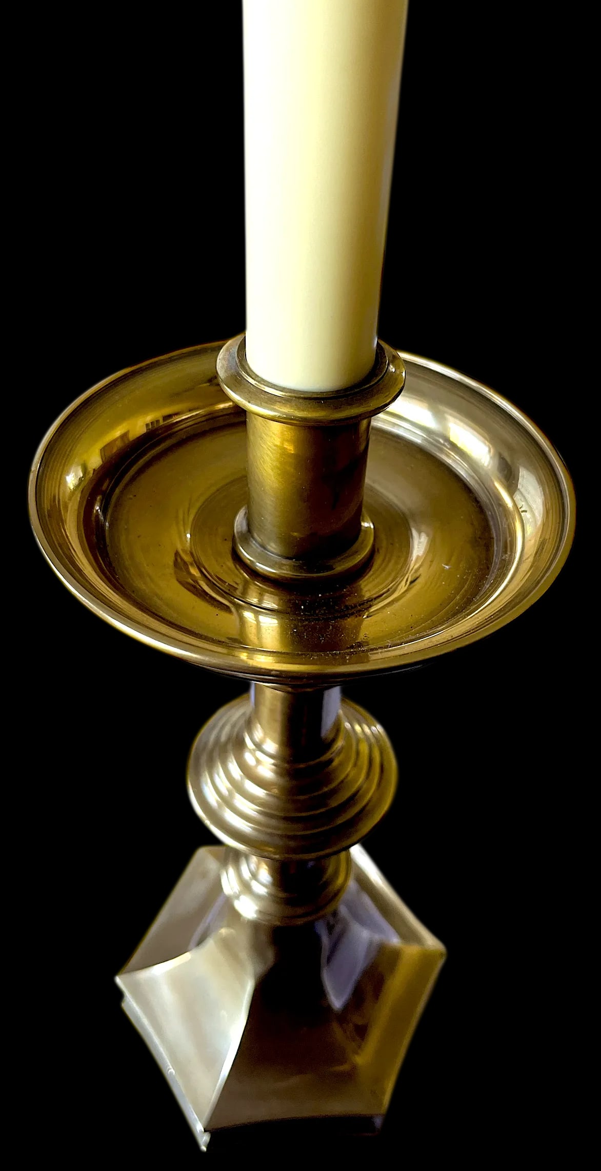 Vintage Frederick Cooper Solid Brass Candlestick Style Table Lamp – Colonial Revival Style - 3