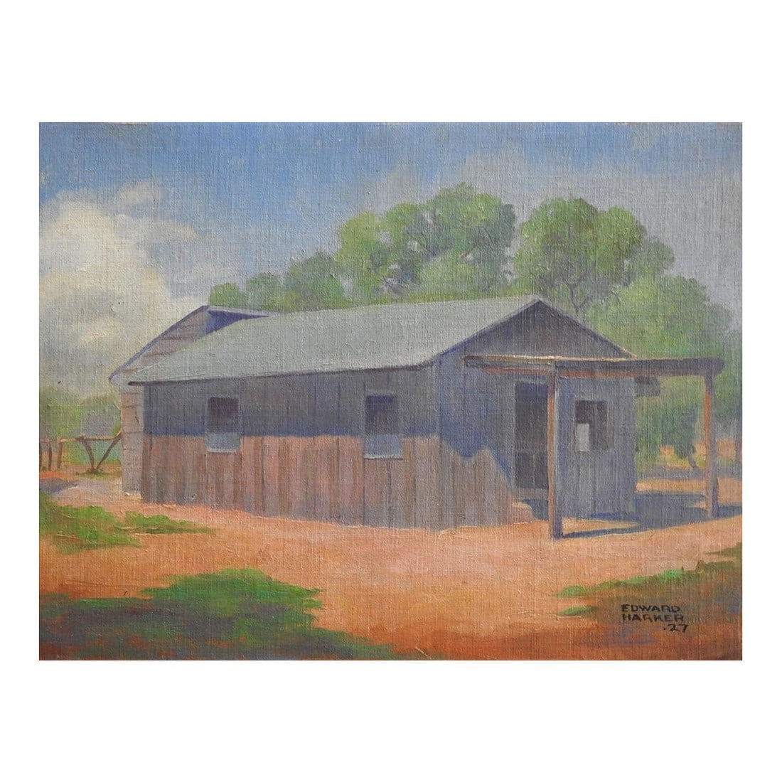 1927 Edward Harker Old Barn Painting