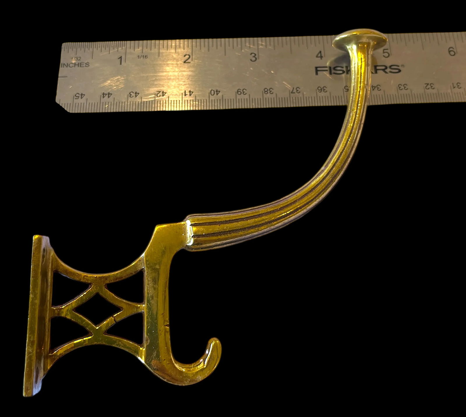 1980s Solid Brass Chippendale Hooks After P. E. Guerin - Set of Three - 6