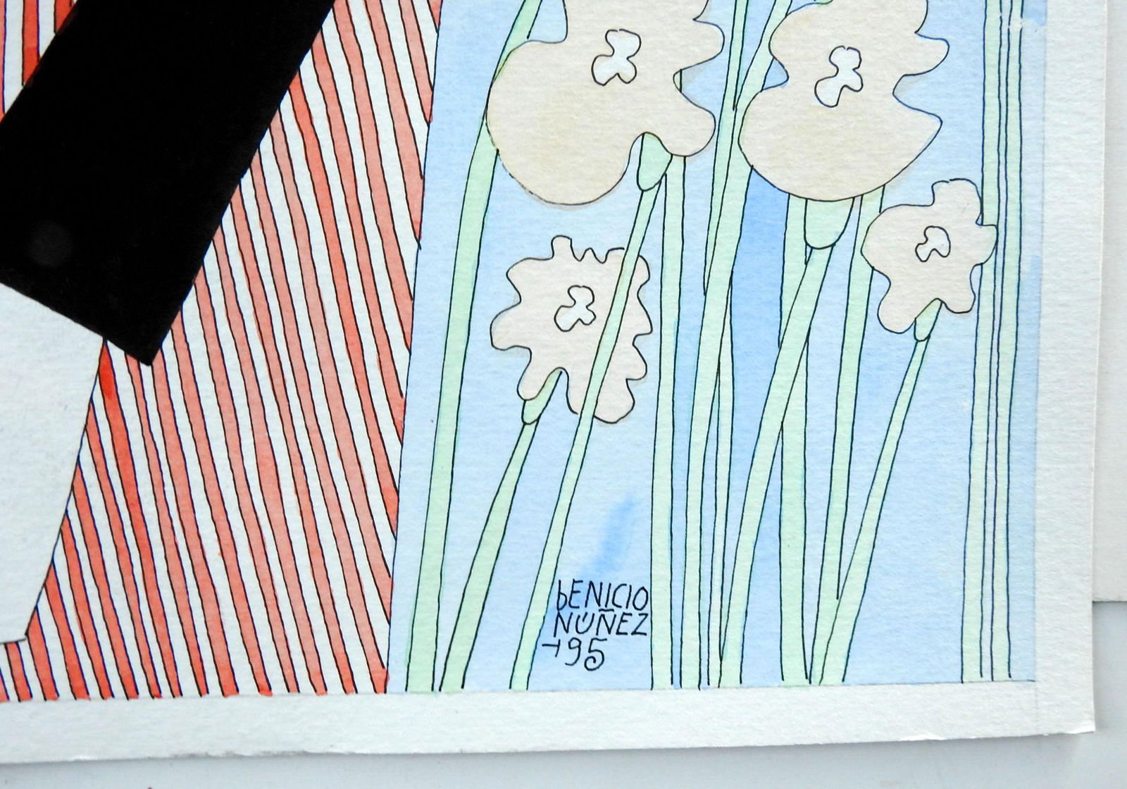 Vintage Abstract Black Cats by Benicio Nunez Painting - 2