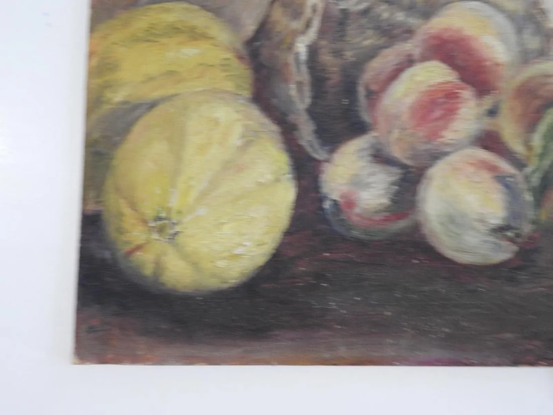 Early 20th Century Peaches Melons Still Life Painting - 5