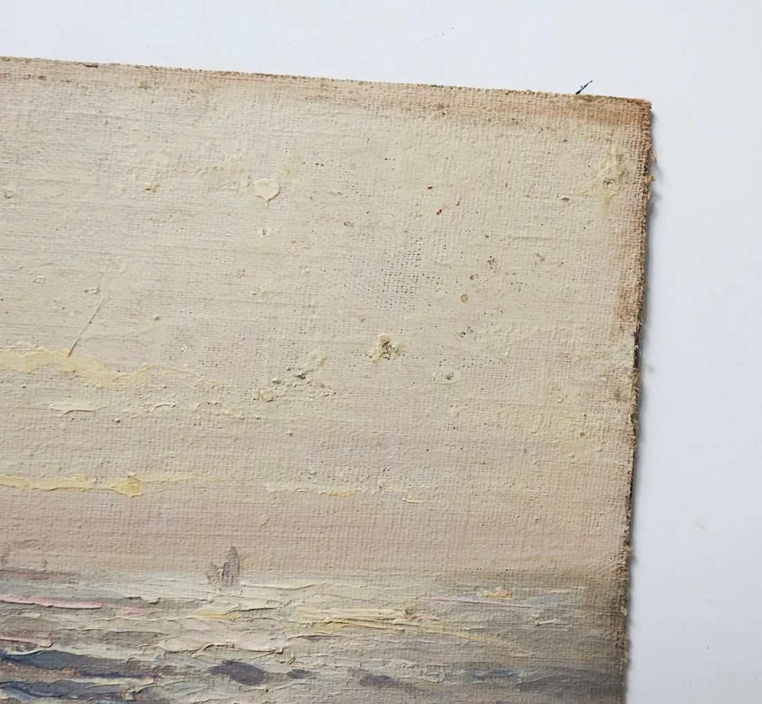 Small Early 20th Century Rocky Coastal Seascape Painting - 4