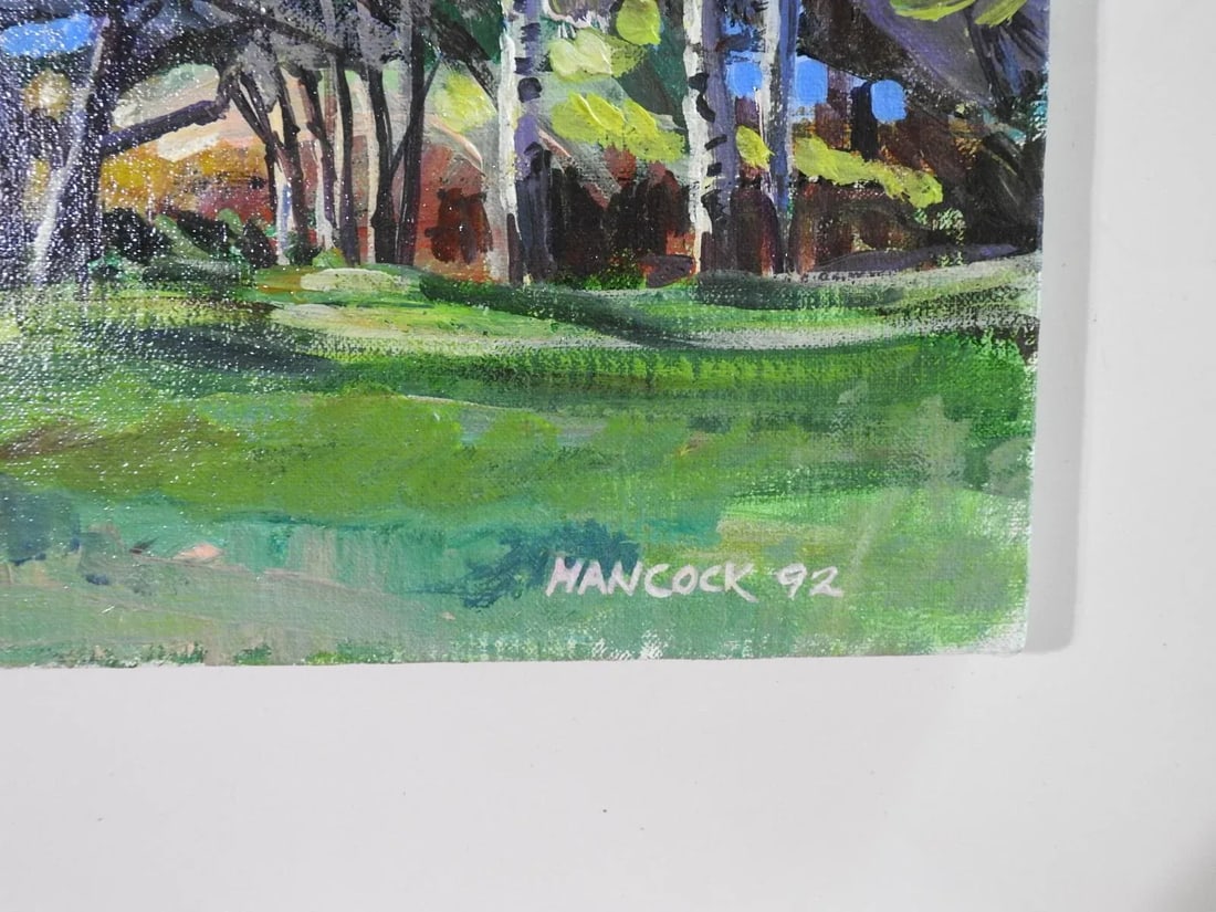 1992 Impressionist Blossoming Orchard Trees Landscape Painting - 2