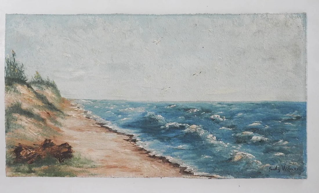 Mid 20th Century Coastal Sand Dunes Seascape Painting - 6