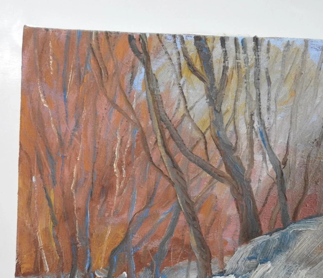 1978 Impressionist Snowy Winter Landscape Painting - 2