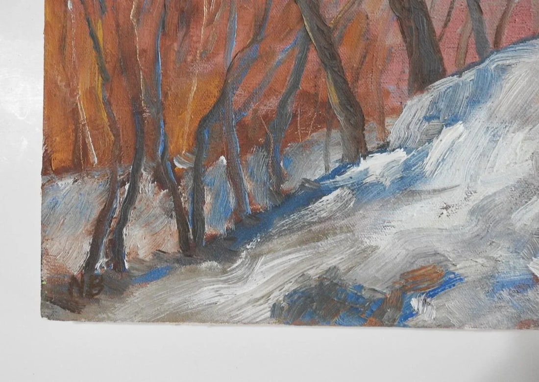 1978 Impressionist Snowy Winter Landscape Painting - 3