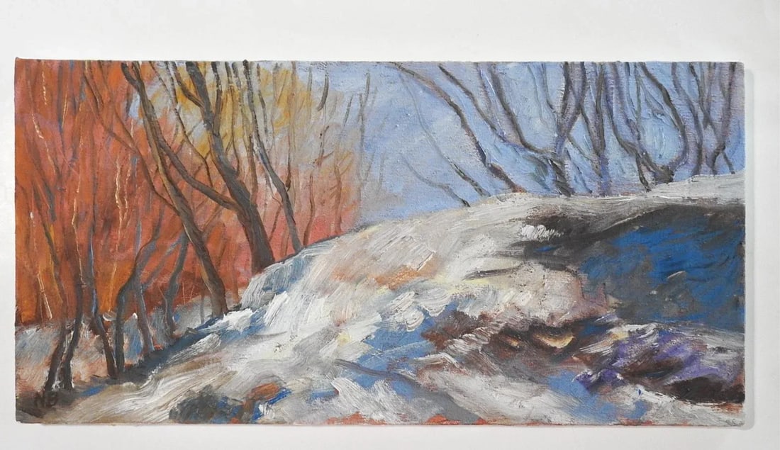 1978 Impressionist Snowy Winter Landscape Painting - 6
