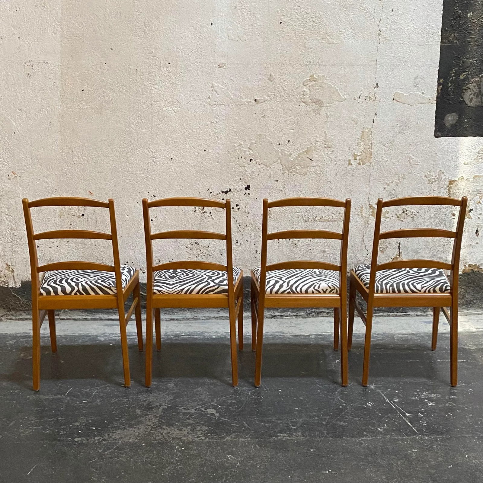 Mid-Century Swedish Modern Dining Chairs With Zebra Fabric - 6