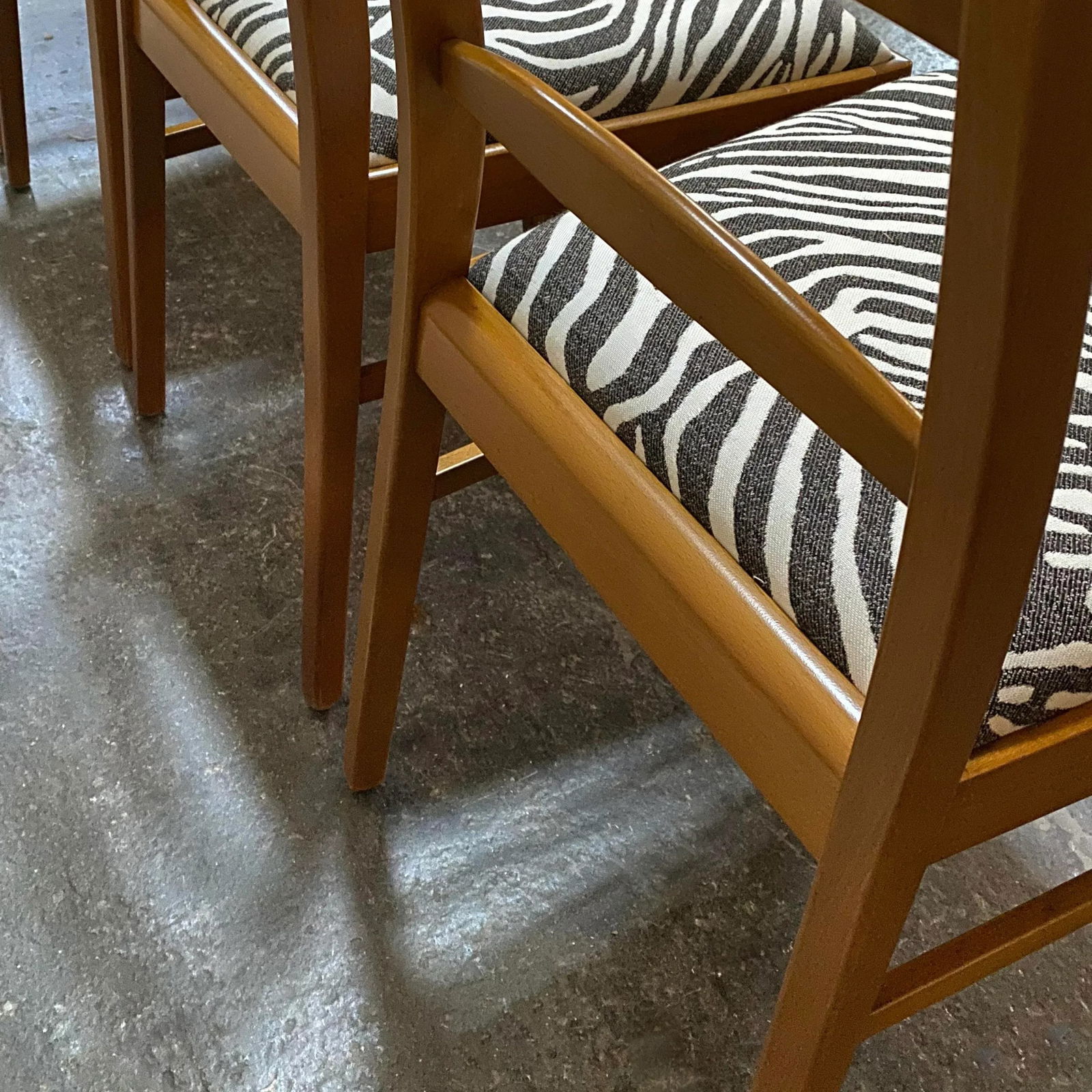 Mid-Century Swedish Modern Dining Chairs With Zebra Fabric - 7