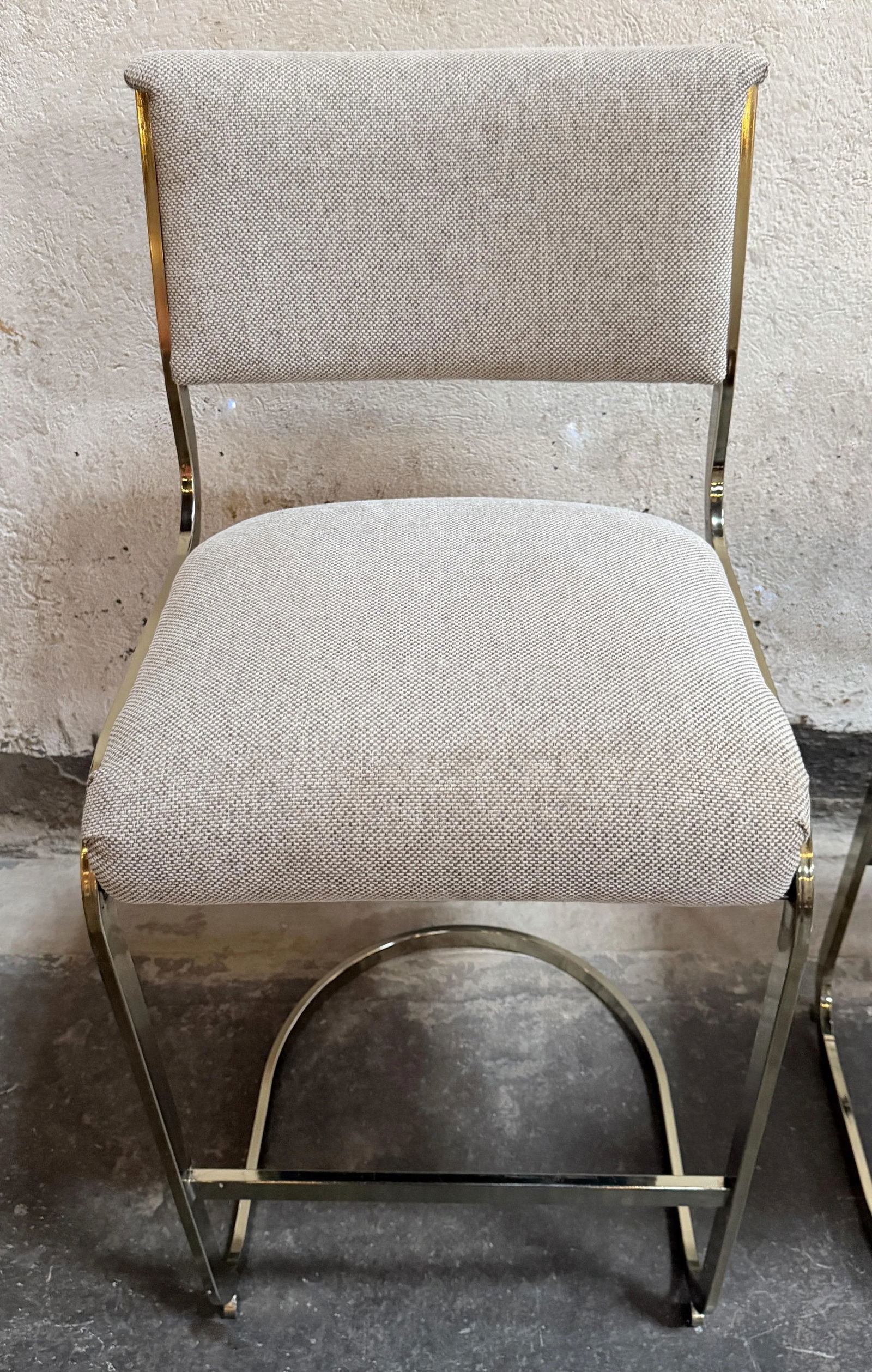 Set of Three Milo Baughman Style Modernist Brass Bar Stools by Cal-Style Circa 1970 - 9