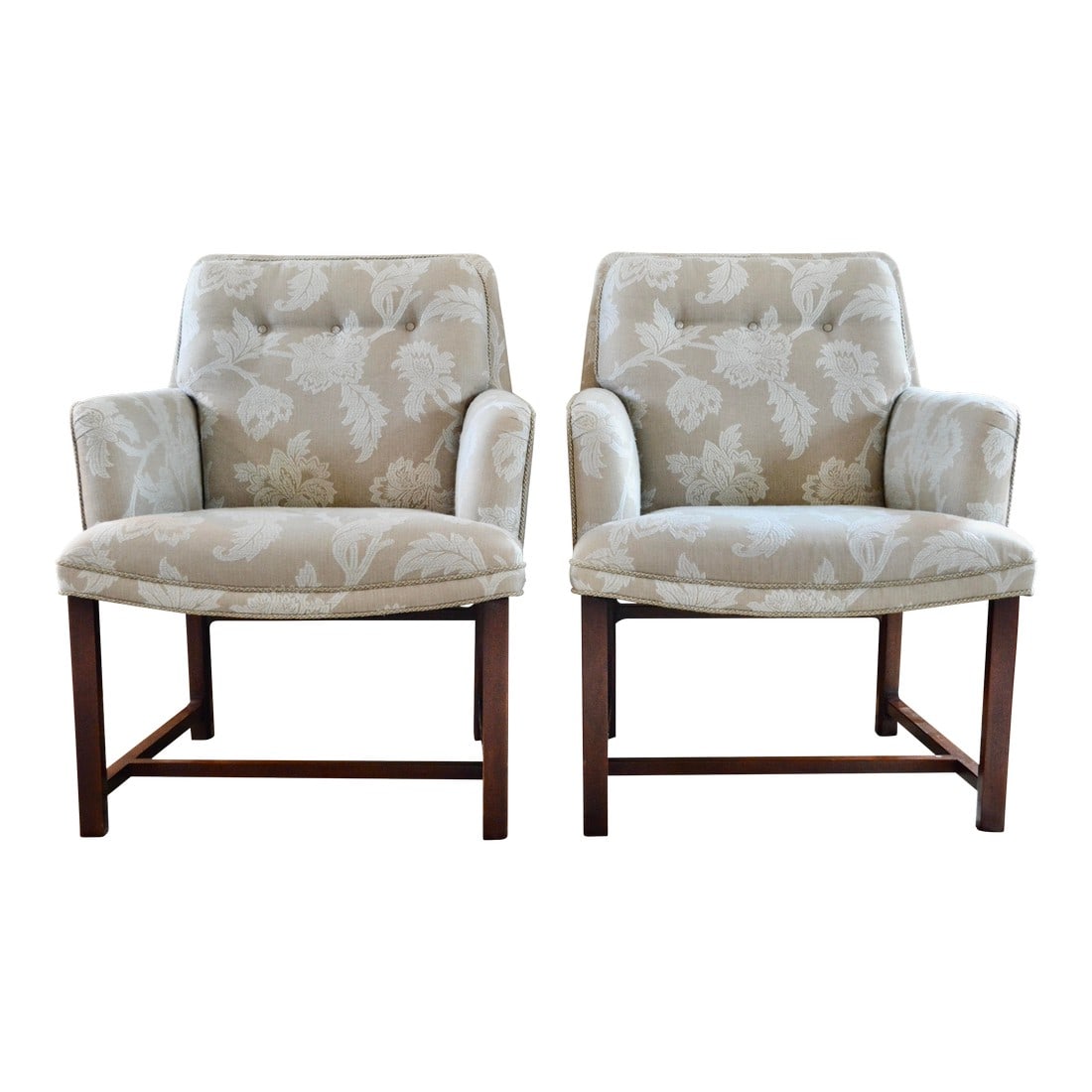 Mid 20th Century Edward Wormley Dunbar Pull-Up Lounge Chairs - A Pair (1 of 10)