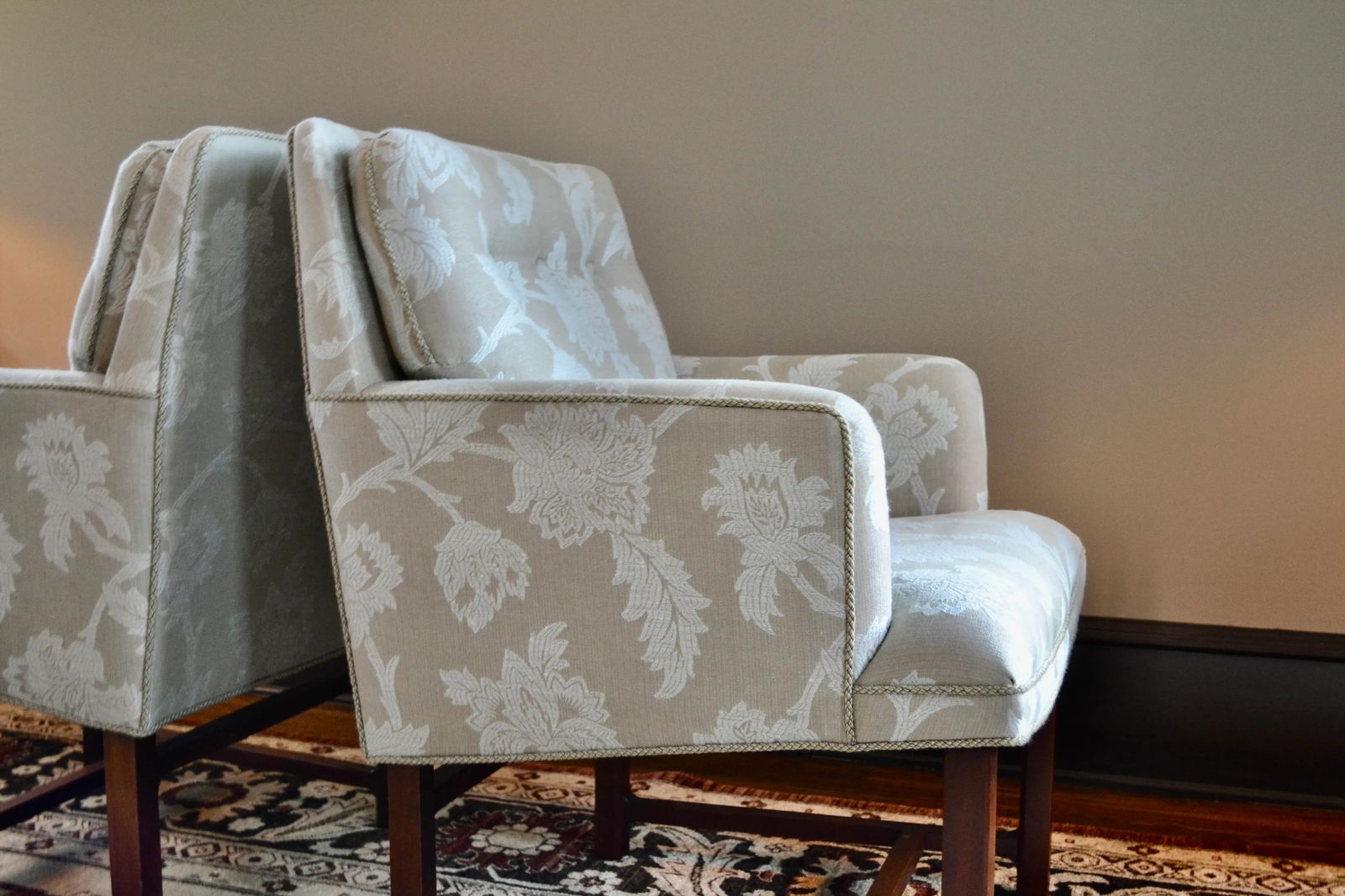 Mid 20th Century Edward Wormley Dunbar Pull-Up Lounge Chairs - A Pair - 5