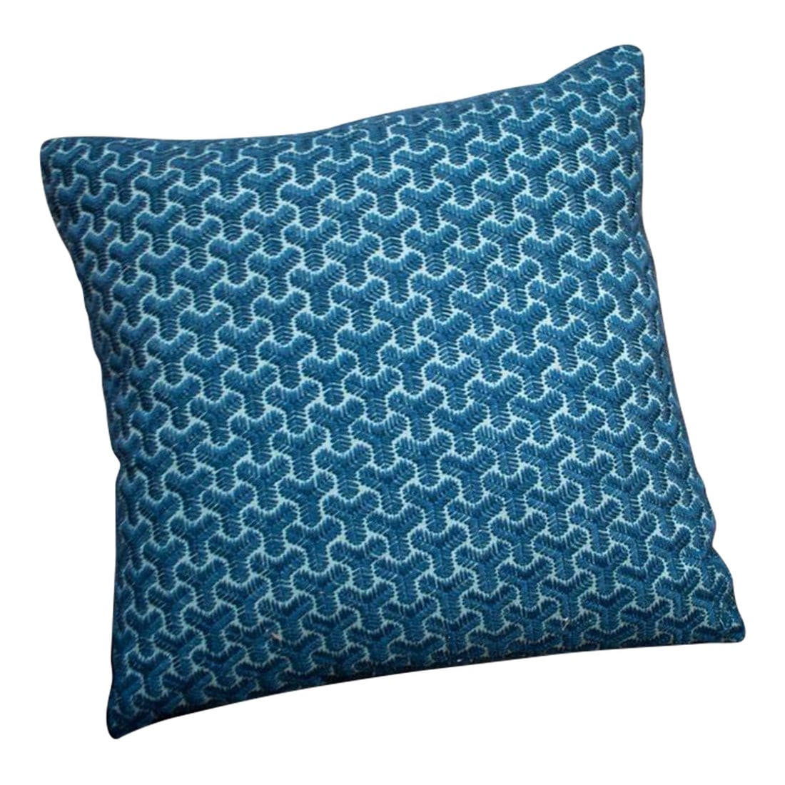Lee Jofa Modern "Chengtudoor Embroidery" David Hicks Custom Pillow 20x20 In.: •Single custom pillow 20 x 20 in. •Lee Jofa Modern Chengtudoor Embroidery Blue / Aqua GWF-3320-513 by Ashley Hicks for David Hicks Collection. "•Down/feather foam (or if you'd prefer