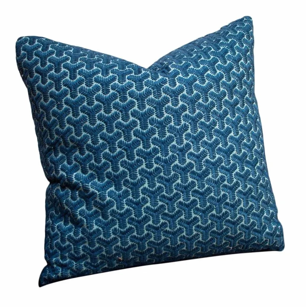 Lee Jofa Modern "Chengtudoor Embroidery" David Hicks Custom Pillow 20x20 In. - 3