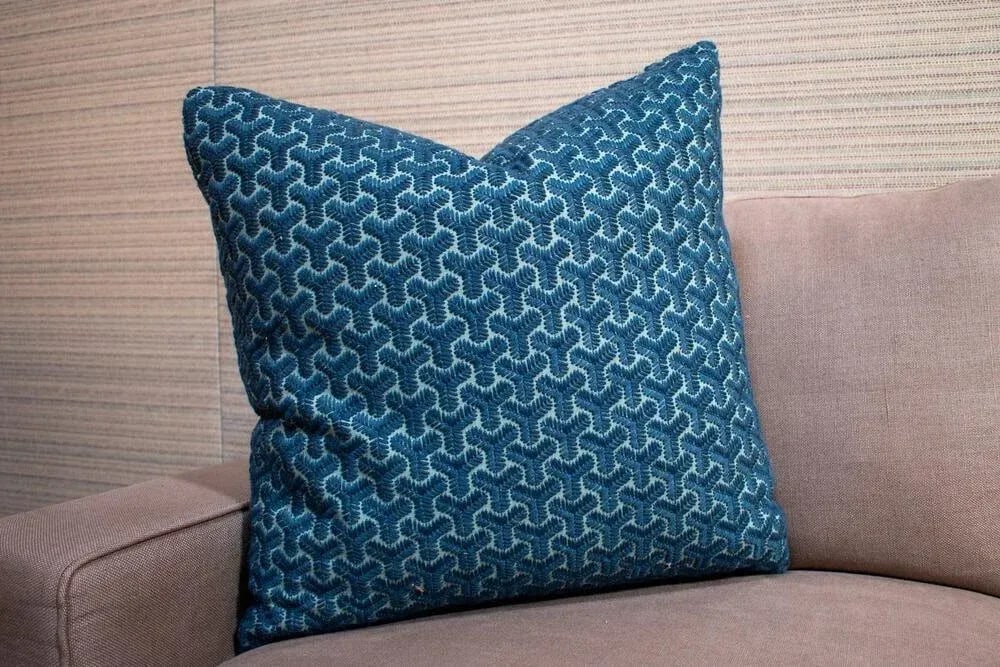 Lee Jofa Modern "Chengtudoor Embroidery" David Hicks Custom Pillow 20x20 In. - 4