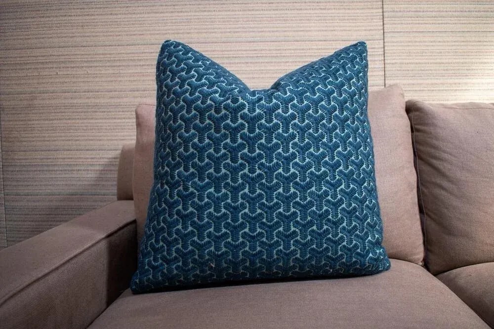 Lee Jofa Modern "Chengtudoor Embroidery" David Hicks Custom Pillow 20x20 In. - 5