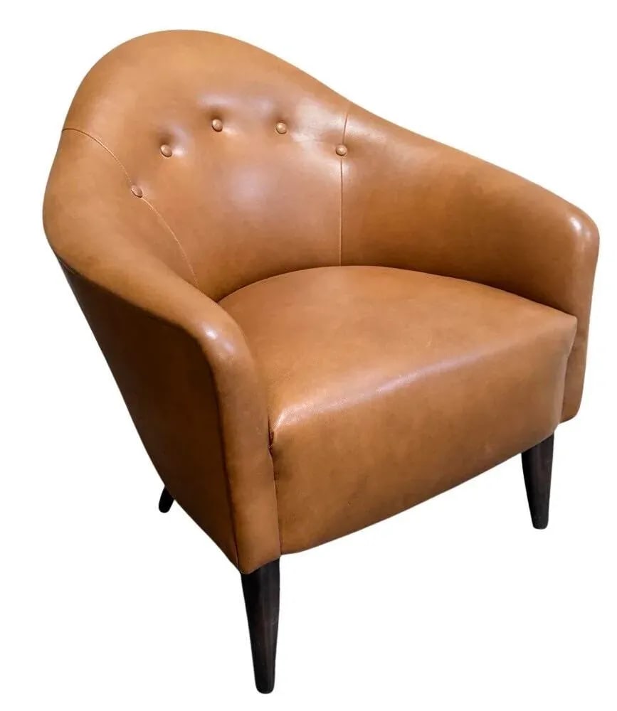 Snygg Caramel Leather Lounge Chair - 2