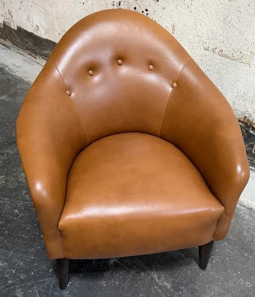 Snygg Caramel Leather Lounge Chair - 3