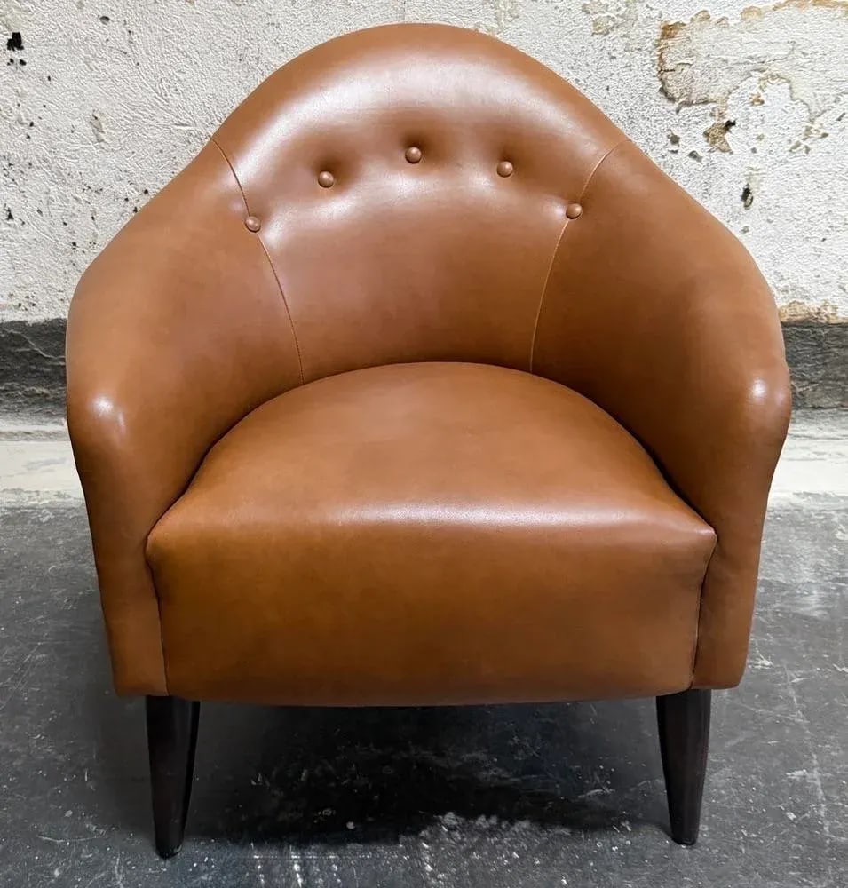 Snygg Caramel Leather Lounge Chair - 4
