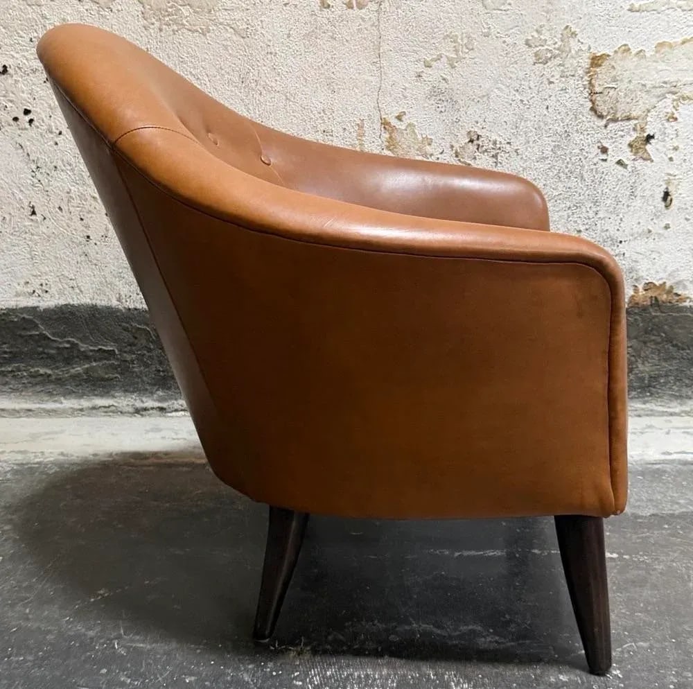 Snygg Caramel Leather Lounge Chair - 7