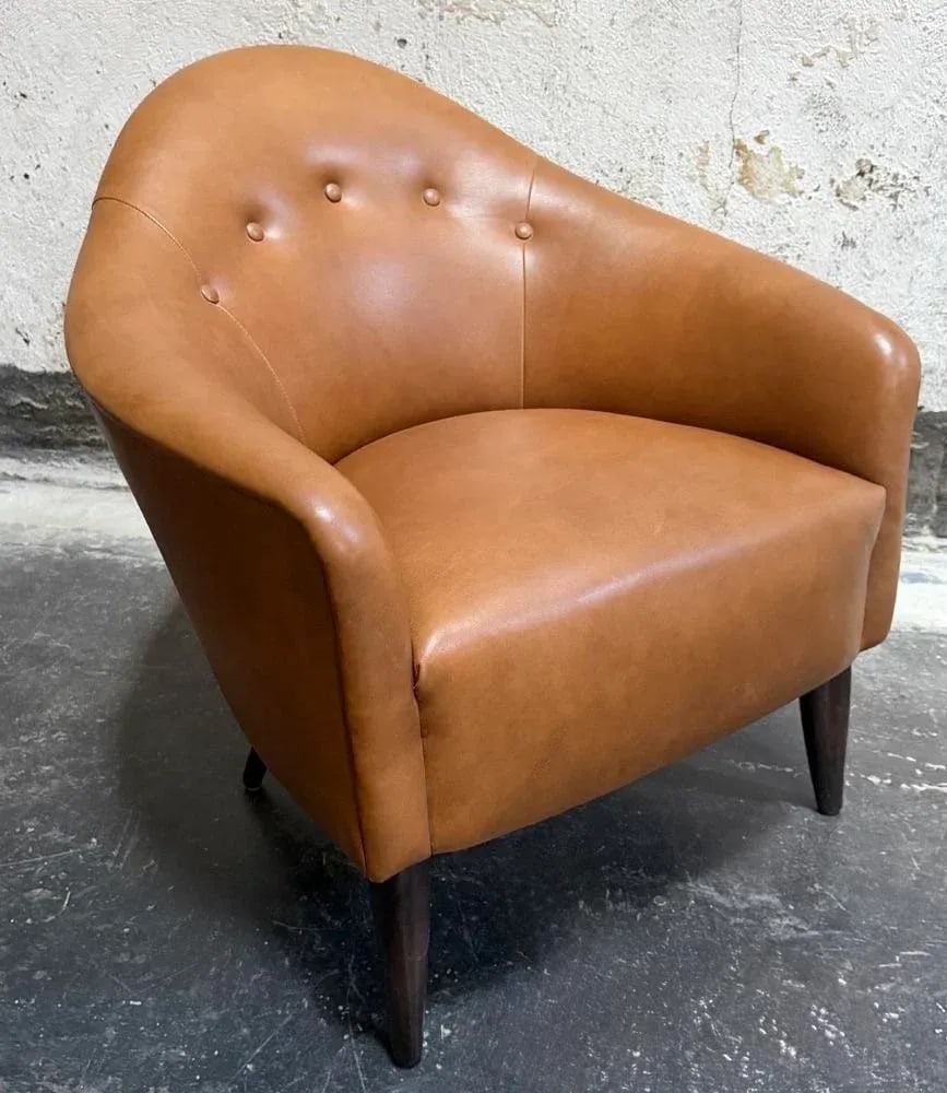 Snygg Caramel Leather Lounge Chair - 8