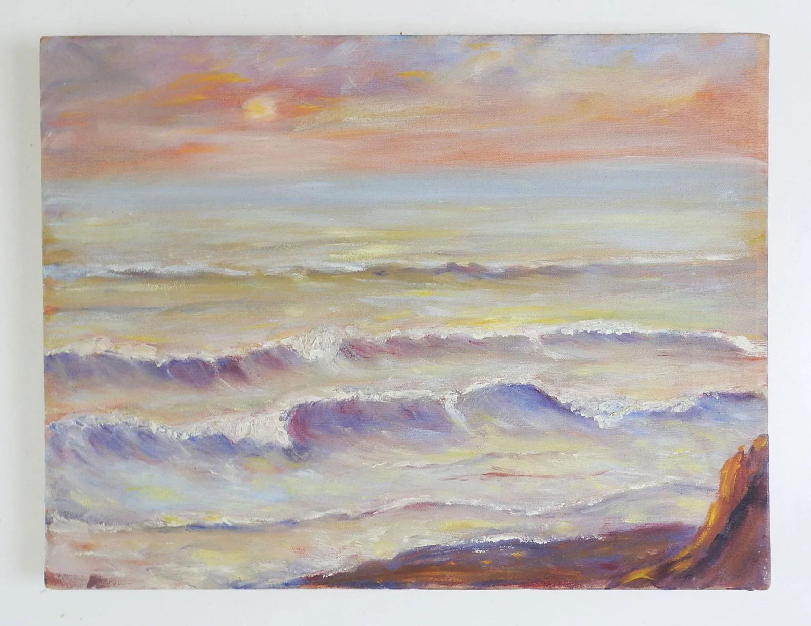 Mid 20th Century Seascape at Sunset Painting - 2