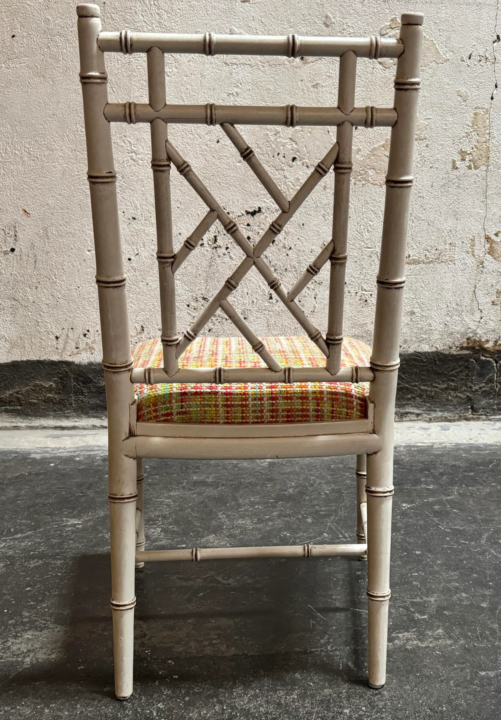 Vintage Chinoiserie Style Faux Bamboo Accent, Desk or Vanity Chair C. 1970s - 5