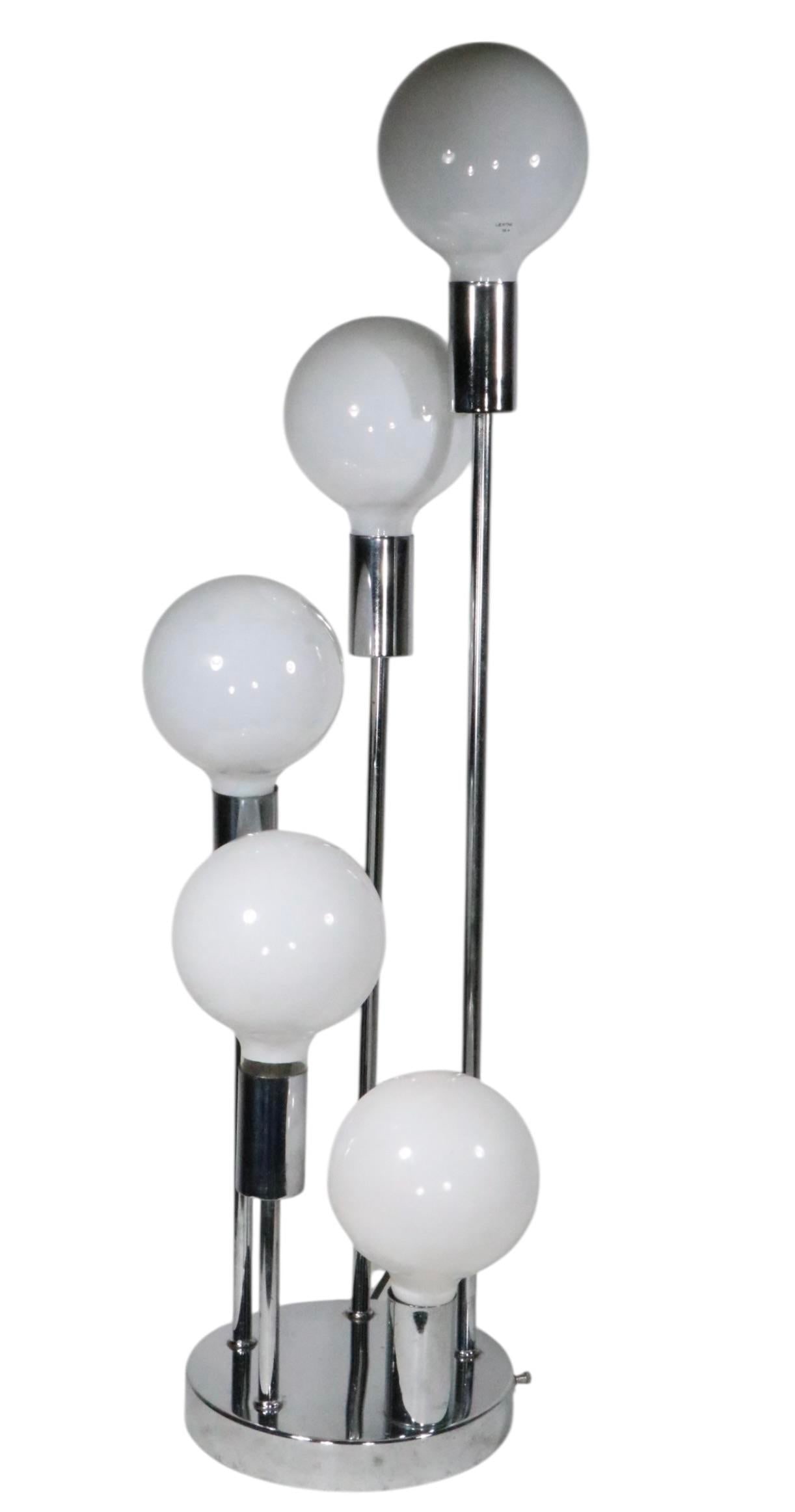 Chrome Spiral Twist Table Lamp by Sonneman c.1970's - 3