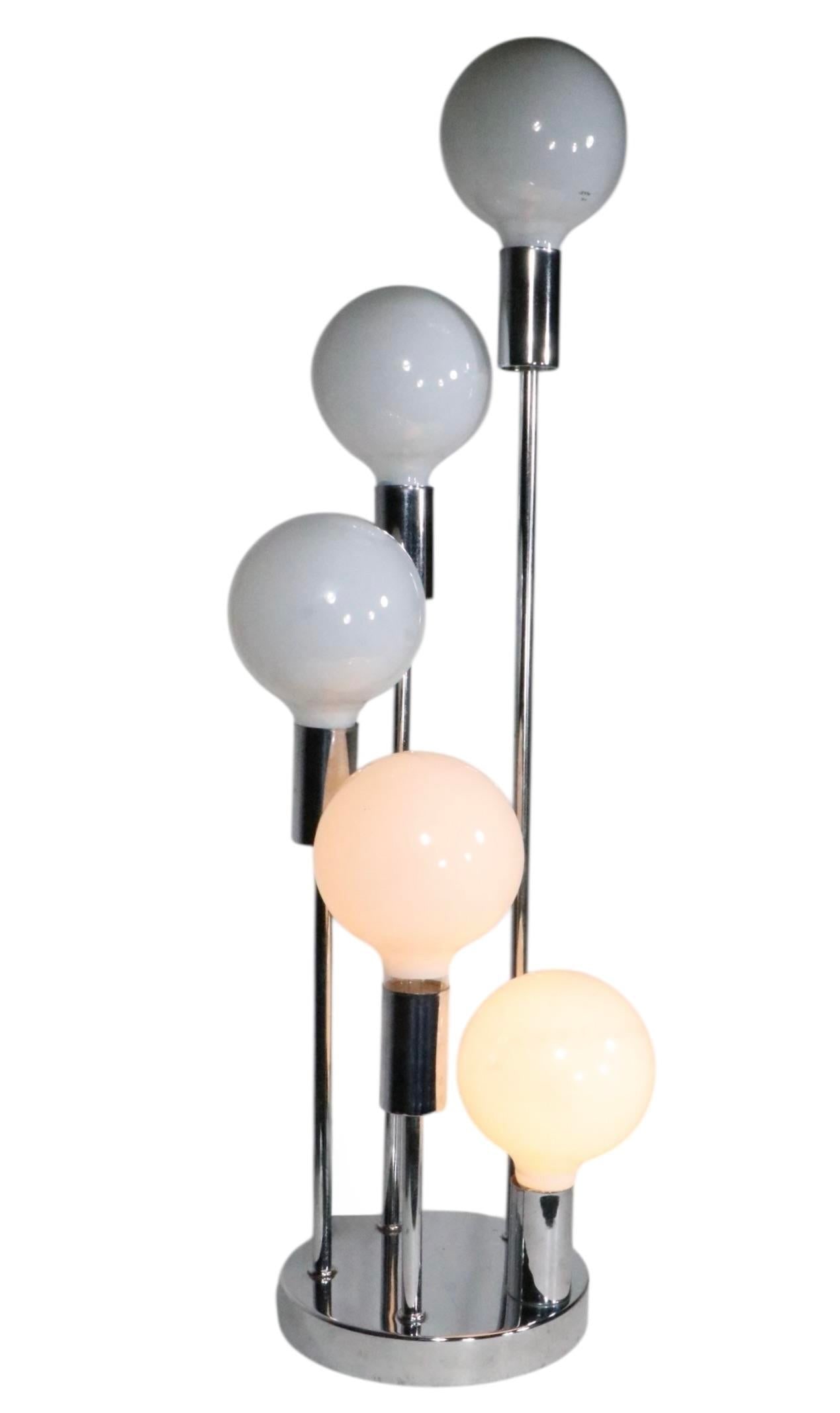 Chrome Spiral Twist Table Lamp by Sonneman c.1970's - 4