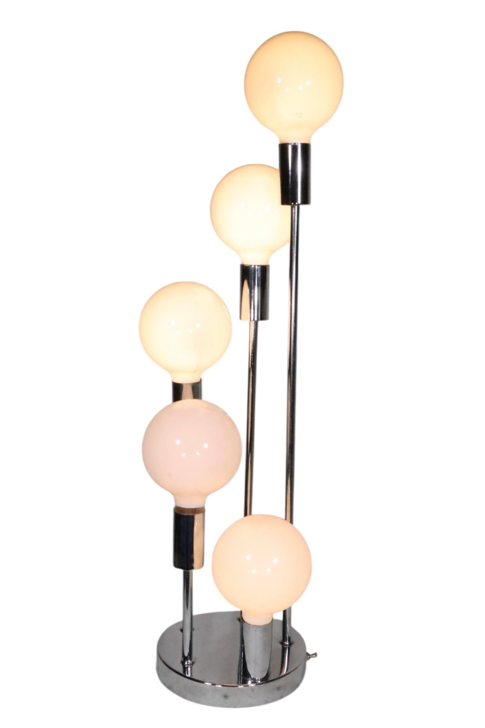 Chrome Spiral Twist Table Lamp by Sonneman c.1970's - 5