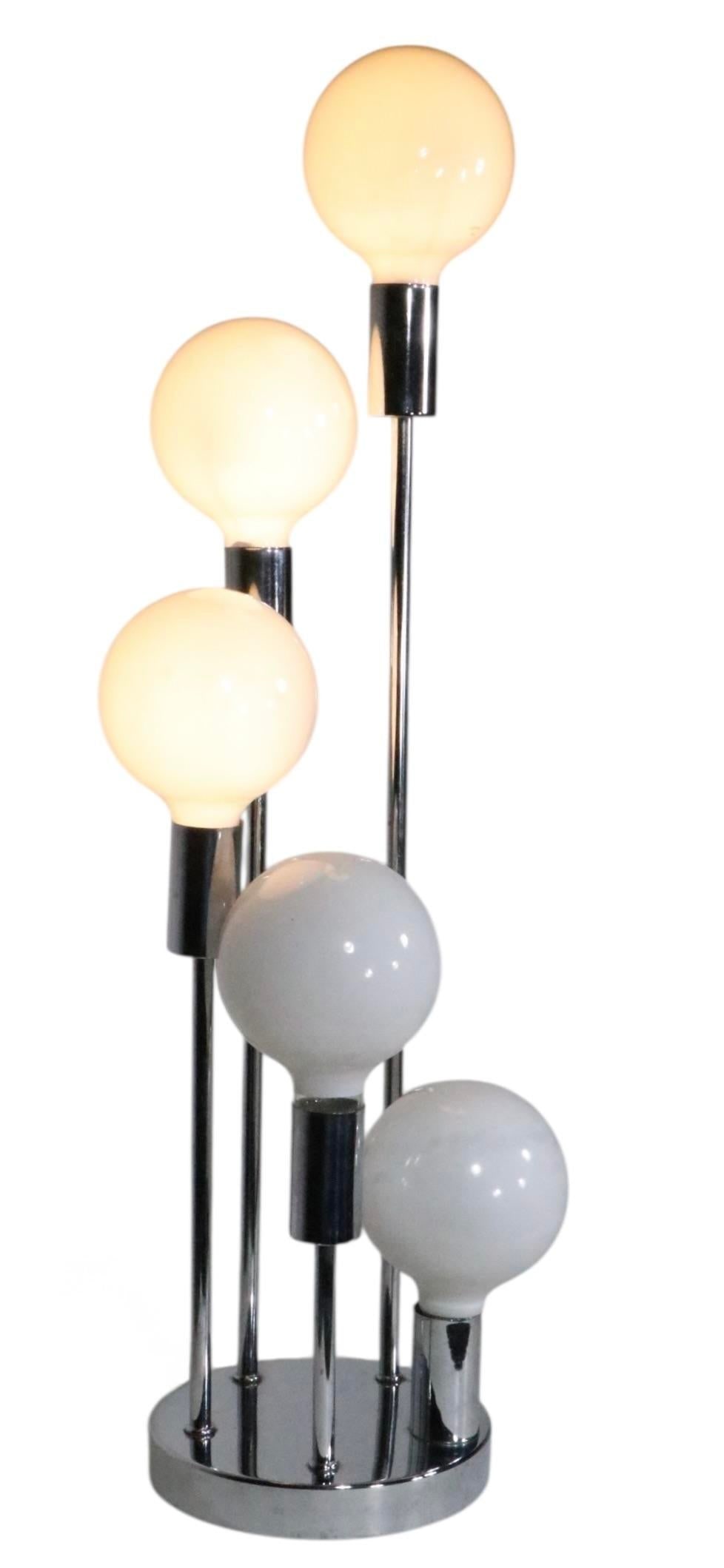 Chrome Spiral Twist Table Lamp by Sonneman c.1970's - 6