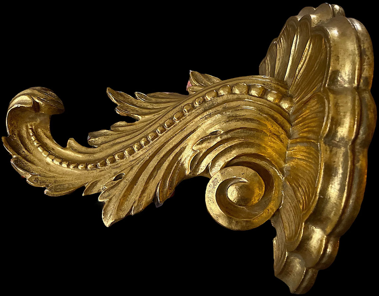 Mid 20th Century 24k Gold Leaf Acanthus Wall Bracket by Fratelli Paoletti of Florence, Italy - 3