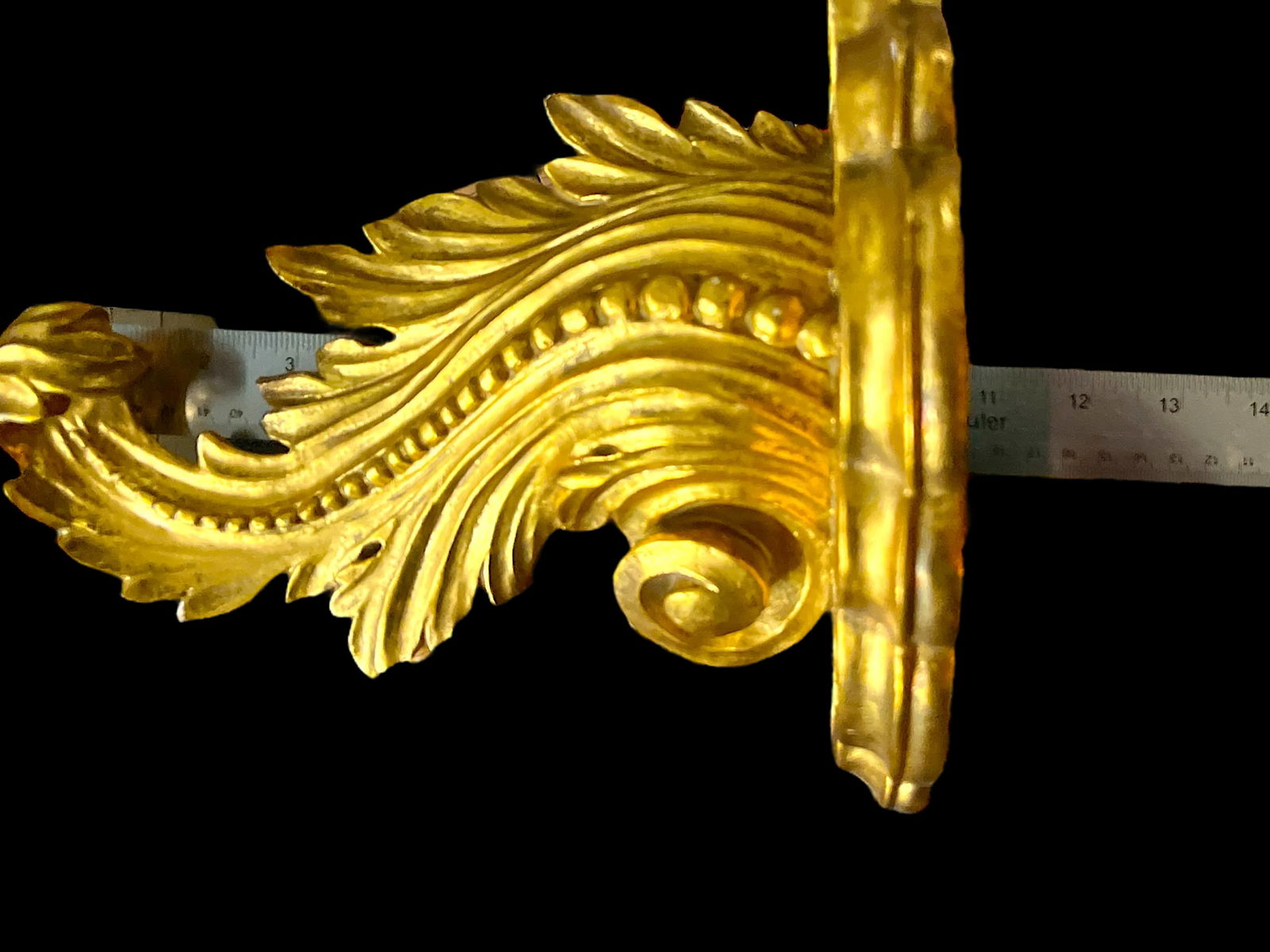 Mid 20th Century 24k Gold Leaf Acanthus Wall Bracket by Fratelli Paoletti of Florence, Italy - 8