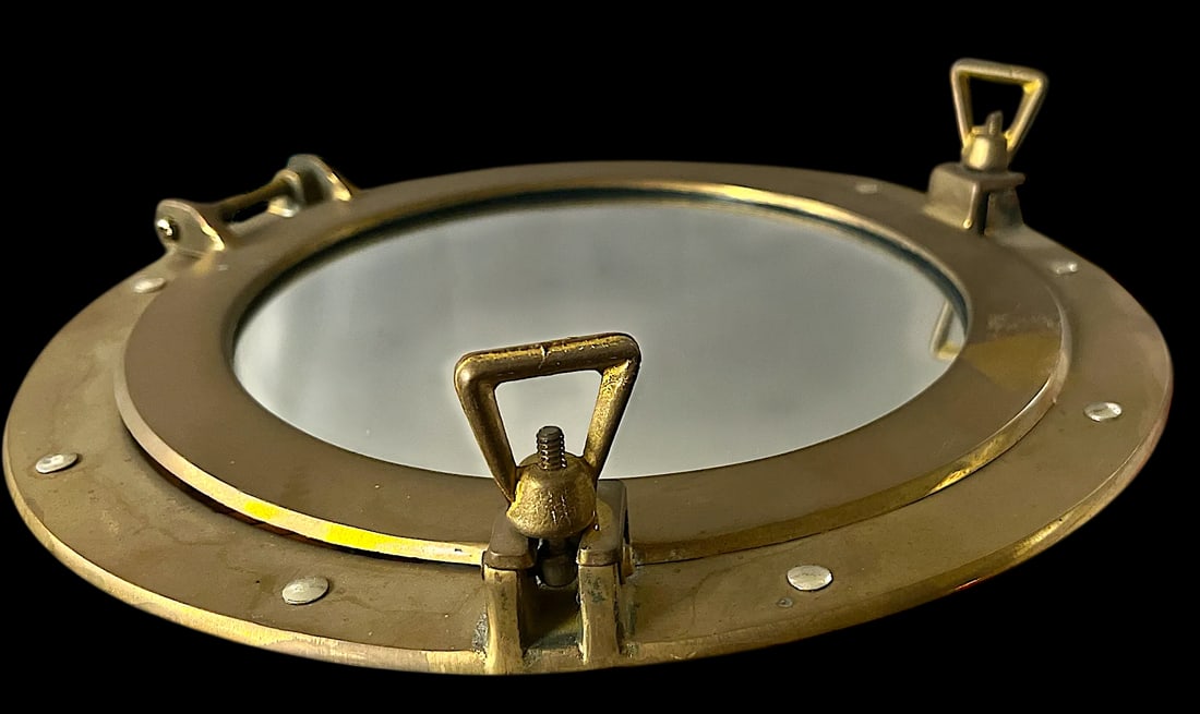 Vintage Brass Porthole Mirror Â‚Ã„Ã® 11.5Â‚Ã„ - 2