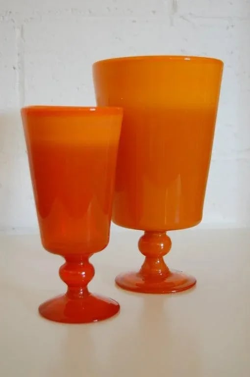 Erik Höglund Mid-Century Signed Orange Footed Art Glass Vase for Boda C. 1960s - 6