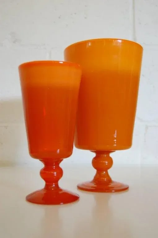 Erik Höglund Mid-Century Signed Orange Footed Art Glass Vase for Boda C. 1960s - 7