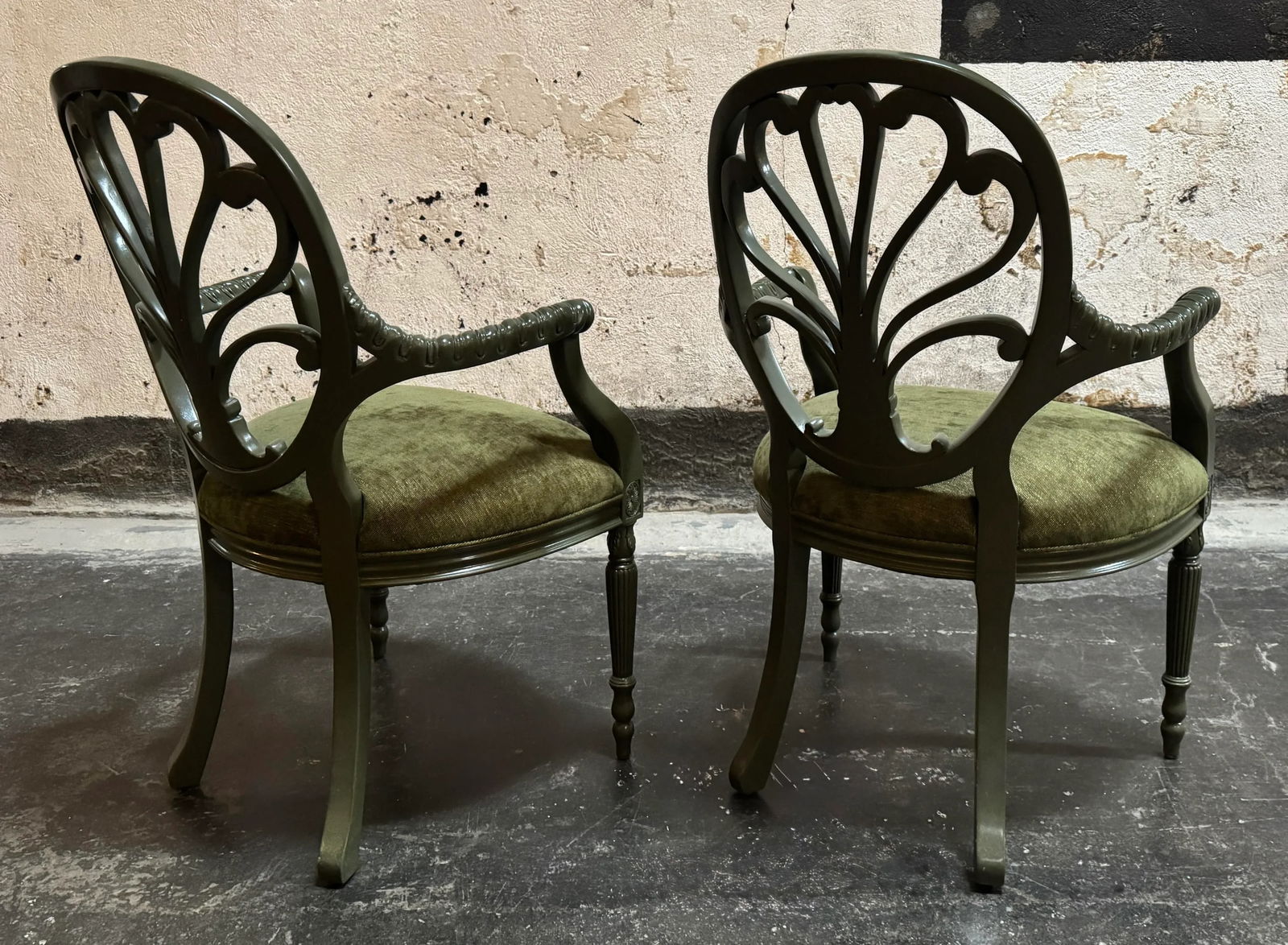 Pair of Vintage Neoclassical Revival "Prince of Wales" Fan Back Armchairs - Fully Restored - 3